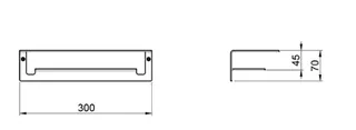 Полка, Almar, 316 Stainless Steel, шгв 300*140*70, цвет-Gun Metal Brushed PVD AISI 316 (Товар заказной, возврату не подлежит) — изображение 1