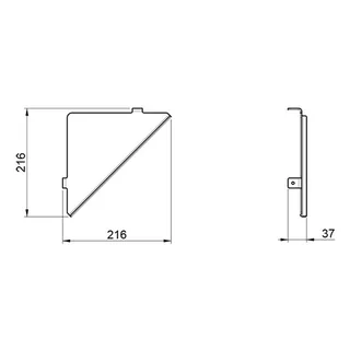 Полка, Almar, Showers Accessories, угловая, шгв 216*216*37, цвет-черный матовый (Товар заказной, возврату не подлежит) — изображение 1