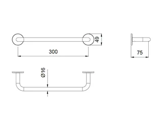 Полотенцедержатель, Almar, шгв 300*75*49, цвет-оun Metal Brushed PVD (Товар заказной, возврату не подлежит) — изображение 1