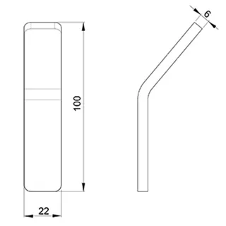 Крючок, Almar, 316 Stalnless Steel, шгв 22*38*100, цвет-сталь нержавеющая (Товар заказной, возврату не подлежит) — изображение 1