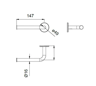Бумагодержатель, Almar, Collezione 316, шв 147*49, цвет-Stainless Steel AISI 316 (Товар заказной, возврату не подлежит) — изображение 1