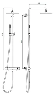 Душевая стойка, Almar, 316 Stalnless Steel, цвет-нержавеющая сталь AISI 316 (Товар заказной, возврату не подлежит) — изображение 1