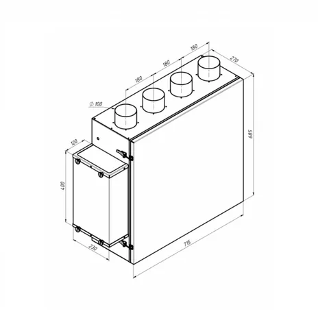 ECO V200EC W Pro, Вентиляционная установка Alasca ECO приточно-вытяжная с энтальпийным пластинчатым рекуператором + смес. узел, заслонки, датчики — изображение 1