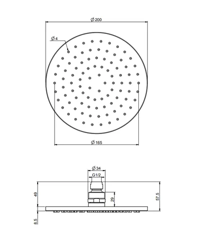 Верхний душ, Fima Carlo Frattini, Showerhead, 200*200, цвет-хром — изображение 1