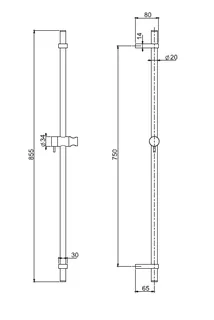 Штанга для душа, Fima Carlo Frattini, Sliding rail, 855, цвет-белый матовый — изображение 1