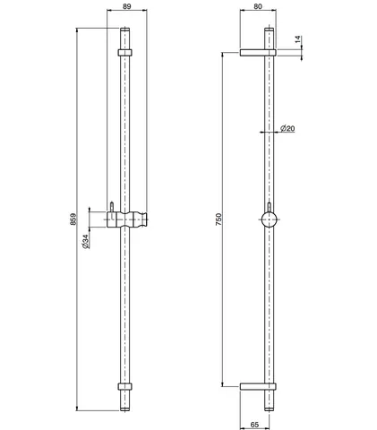 Штанга для душа, Fima Carlo Frattini, Sliding rail, 855, цвет-брашированная шампань — изображение 1