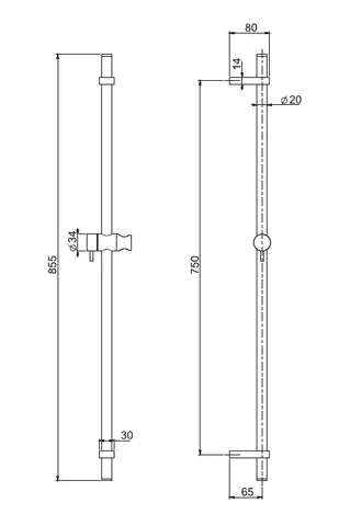 Штанга для душа, Fima Carlo Frattini, Sliding rail, 855, цвет-брашированный никель — изображение 1
