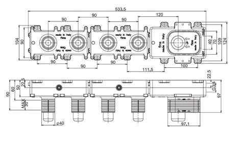 Внутренняя часть, Fima Carlo Frattini, Fimathermbox S, назначение-смеситель для душа термостатический — изображение 1