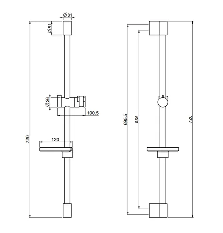 Штанга для душа, Fima Carlo Frattini, Sliding rail, 720, цвет-белый матовый — изображение 1