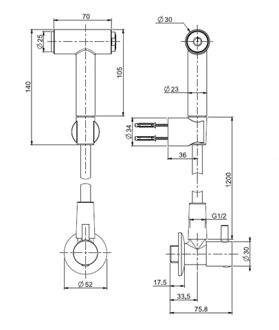 Гигиенический душ, Fima Carlo Frattini, Collettivita', цвет-хром — изображение 1