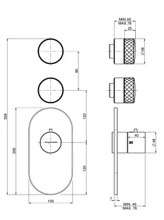 Смеситель для душа, Fima Carlo Frattini, Fimatherm, на 2 потребителя, настенный встраиваемый, цвет-бронза янтарная — изображение 1
