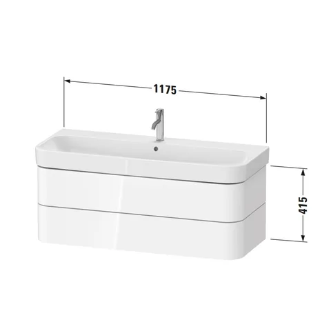 Тумба под раковину, Duravit, Happy D.2 Plus, шгв 1175*490*415, раковина-необходимо заказать, цвет-белый — изображение 1