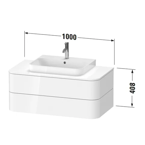 Тумба под раковину, Duravit, Happy D.2 Plus, шгв 1000*550*408, раковина-необходимо заказать, цвет-серо-коричневый суперматовый — изображение 1