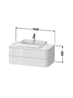 Тумба под раковину, Duravit, Happy D.2 Plus, шгв 1000*550*408, раковина-необходимо заказать, цвет-каменно-серый шелковисто-матовый — изображение 1