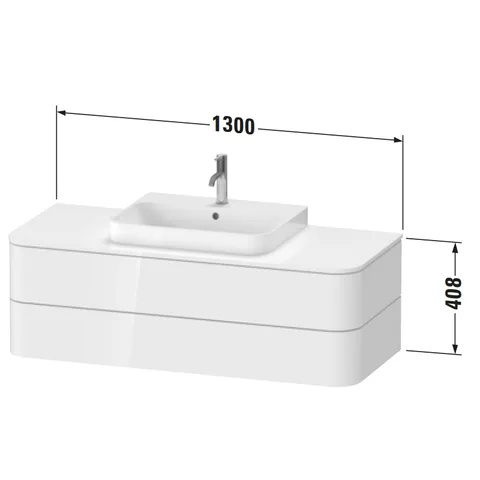 Тумба под раковину, Duravit, Happy D.2 Plus, шгв 1300*550*408, цвет-каменно-серый шелковисто-матовый — изображение 1