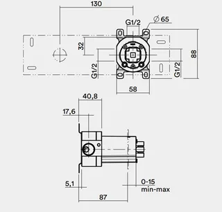 Внутренняя часть, Quadro design, FixKit, назначение-смеситель для ванны и душа, сталь брашированная — изображение 1