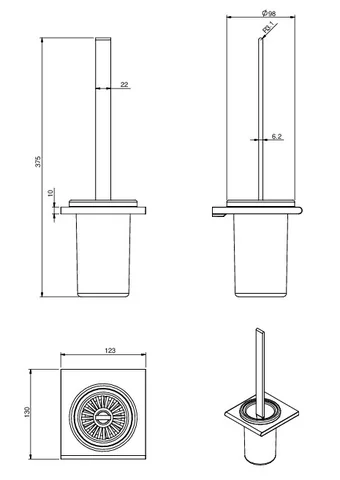 Ёршик, Splendy, Inspiration R, шгв 123*130*375, цвет-хром — изображение 1