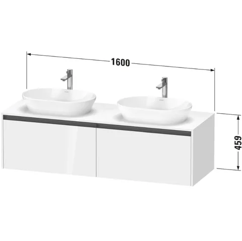 Тумба под раковину, Duravit, Ketho.2, шгв 1600*550*459, раковина-необходимо заказать, цвет-белый — изображение 1