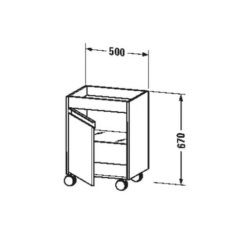 Тумба, Duravit, Ketho, шгв 500*360*670, петли-слева, цвет-белый — изображение 1