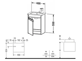 Тумба под раковину, Duravit, Ketho, шгв 400*285*550, петли-слева, раковина-необходимо заказать, цвет-белый матовый — изображение 1
