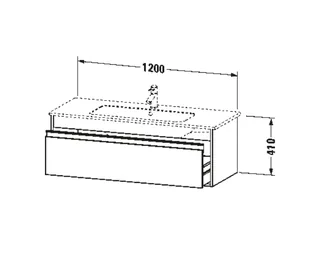 Тумба под раковину, Duravit, Ketho, шгв 1200*475*410, раковина-необходимо заказать, цвет-бетонно-серый матовый — изображение 1