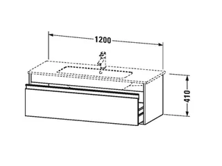 Тумба под раковину, Duravit, Ketho, шгв 1200*475*410, раковина-необходимо заказать, цвет-белый глянцевый — изображение 1