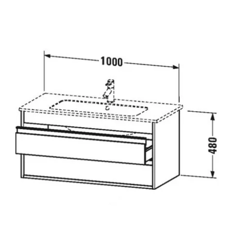 Тумба под раковину, Duravit, Ketho, шгв 1000*475*480, раковина-необходимо заказать, цвет-натуральный дуб — изображение 1