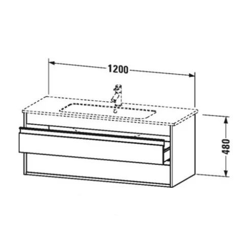 Тумба под раковину, Duravit, Ketho, шгв 1200*475*480, раковина-необходимо заказать, цвет-белый матовый — изображение 1
