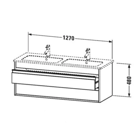 Тумба под раковину, Duravit, Ketho, шгв 1270*475*480, раковина-необходимо заказать, цвет-белый матовый — изображение 1