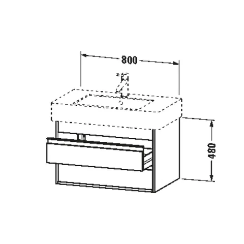 Тумба под раковину, Duravit, Ketho, шгв 800*455*480, раковина-необходимо заказать, цвет-белый матовый — изображение 1