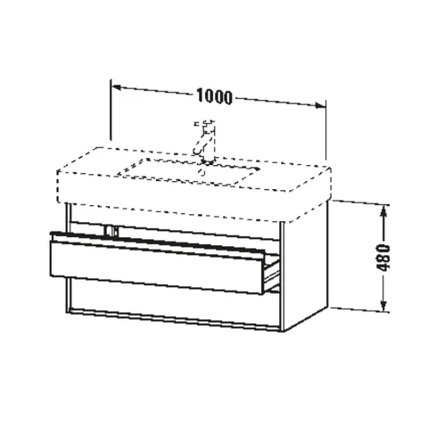 Тумба под раковину, Duravit, Ketho, шгв 1000*455*480, раковина-необходимо заказать, цвет-белый — изображение 1
