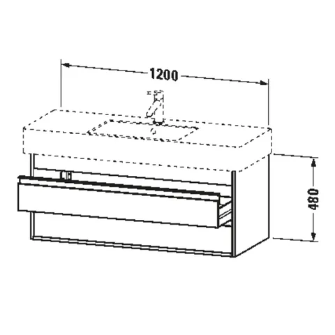 Тумба под раковину, Duravit, Ketho, шгв 1200*455*480, раковина-необходимо заказать, цвет-базальт матовый — изображение 1