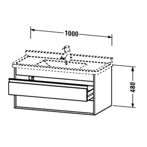 Тумба под раковину, Duravit, Ketho, шгв 1000*455*480, раковина-необходимо заказать, цвет-базальт матовый — изображение 1