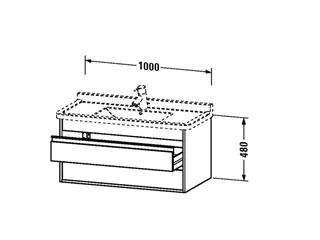 Тумба под раковину, Duravit, Ketho, шгв 1000*465*480, раковина-необходимо заказать, цвет-орех натуральный — изображение 1
