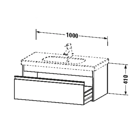 Тумба под раковину, Duravit, Ketho, шгв 1000*455*410, раковина-необходимо заказать, цвет-графит матовый — изображение 1