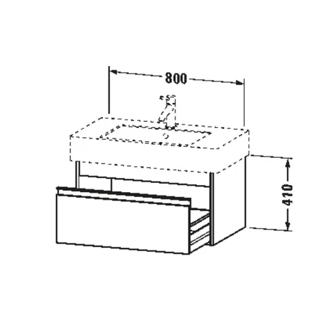 Тумба под раковину, Duravit, Ketho, шгв 800*455*410, раковина-необходимо заказать, цвет-белый матовый — изображение 1