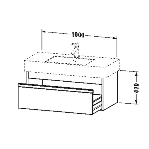 Тумба под раковину, Duravit, Ketho, шгв 1000*455*410, раковина-необходимо заказать, цвет-орех натуральный — изображение 1