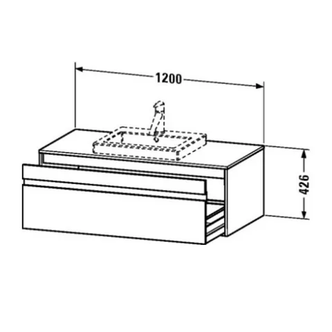 Тумба под раковину, Duravit, Ketho, шгв 1200*550*426, раковина-необходимо заказать, цвет-бетонно-серый матовый — изображение 1