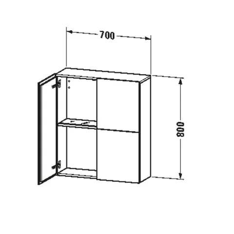 Шкаф, Duravit, L-Cube, шгв 700*243*800, петли-слева/справа, цвет-орех брашированный — изображение 1