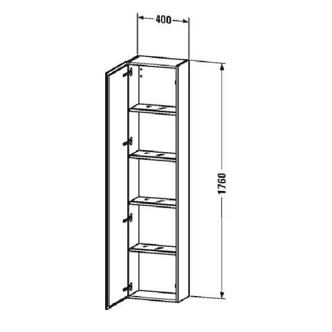Шкаф-пенал, Duravit, L-Cube, шгв 400*243*1760, петли-слева, цвет-белый глянцевый — изображение 1