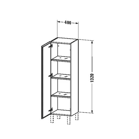 Шкаф-пенал, Duravit, L-Cube, шгв 400*363*1320, петли-слева, цвет-орех темный — изображение 1