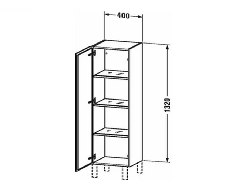 Шкаф-пенал, Duravit, L-Cube, шгв 400*363*1320, петли-справа, цвет-орех брашированный — изображение 1