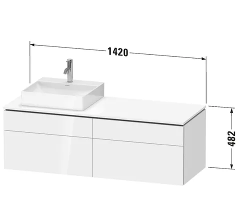 Тумба под раковину, Duravit, L-Cube, шгв 1420*550*482, раковина-необходимо заказать, цвет-белый — изображение 1