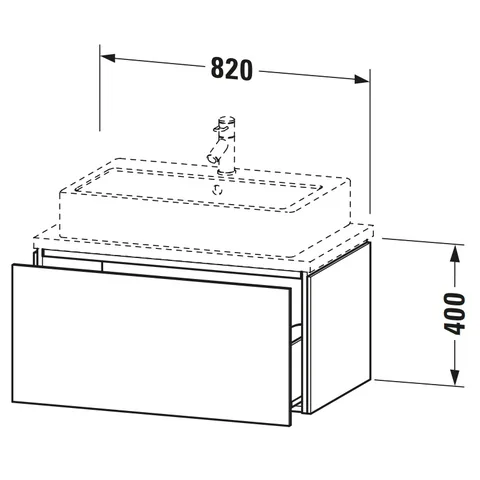 Тумба под раковину, Duravit, L-Cube, шгв 820*477*400, раковина-необходимо заказать, цвет-орех брашированный — изображение 1