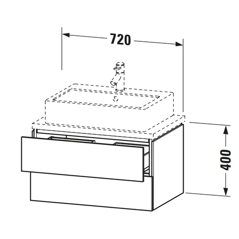 Тумба под раковину, Duravit, L-Cube, шгв 720*477*400, раковина-необходимо заказать, цвет-белый — изображение 1
