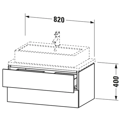 Тумба под раковину, Duravit, L-Cube, шгв 820*477*400, раковина-необходимо заказать, цвет-чёрный глянцевый — изображение 1