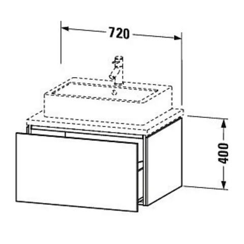 Тумба под раковину, Duravit, L-Cube, шгв 720*547*400, раковина-необходимо заказать, цвет-орех натуральный — изображение 1
