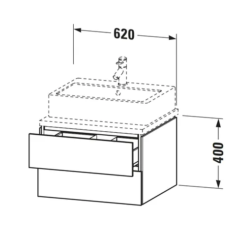 Тумба под раковину, Duravit, L-Cube, шгв 620*547*400, раковина-необходимо заказать, цвет-дуб тёмный брашированный — изображение 1