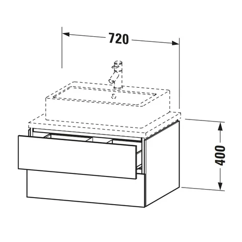 Тумба под раковину, Duravit, L-Cube, шгв 720*547*400, раковина-необходимо заказать, цвет-орех темный — изображение 1