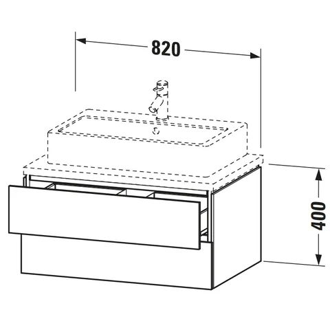 Тумба под раковину, Duravit, L-Cube, шгв 820*547*400, раковина-необходимо заказать, цвет-дуб средиземноморский — изображение 1